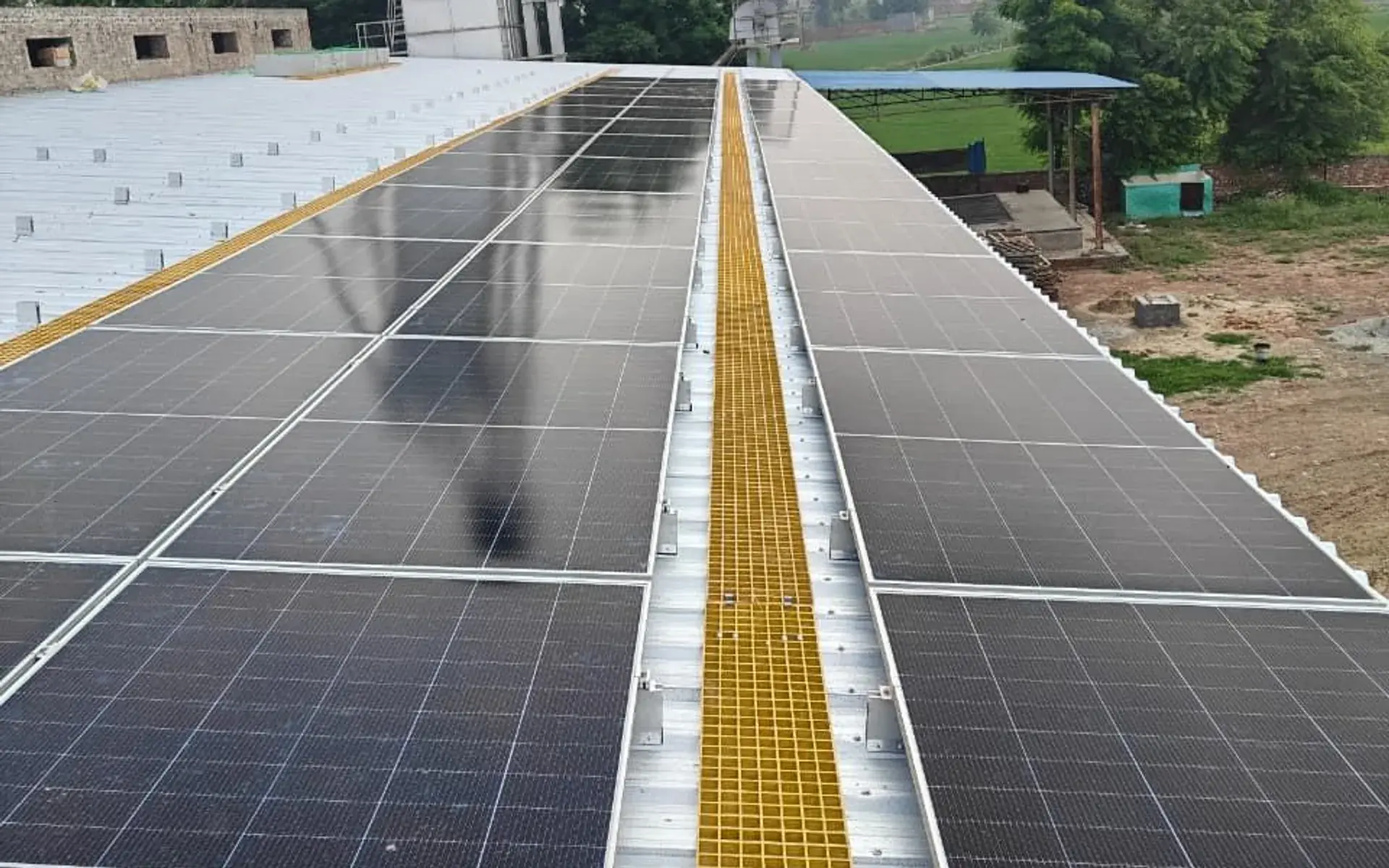 Rooftop solar array at BGM Enterprise