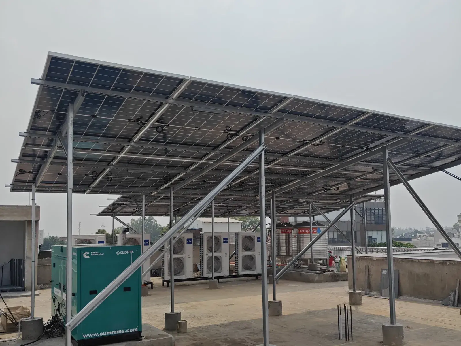 Completed rooftop solar array at the Ludhiana facility