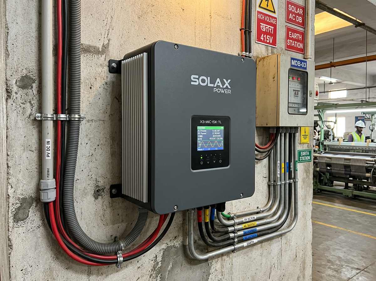 Commercial on-grid string inverter installation