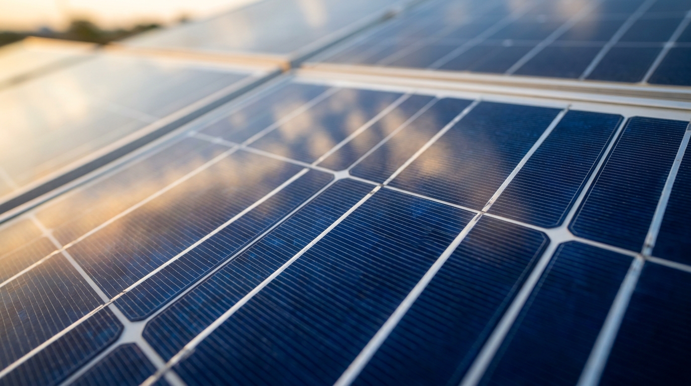 Close-up of solar panels