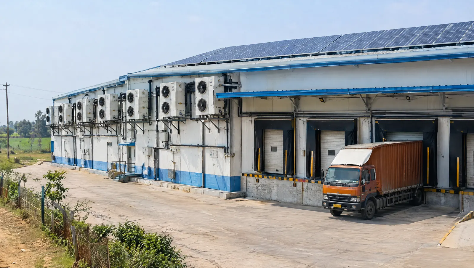 Cold storage warehouse in rural India, the kind of site where one outage can destroy inventory and storage earns its keep on reliability.