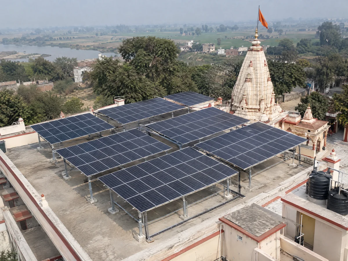 11 Mukhi Hanuman Temple rooftop solar installation
